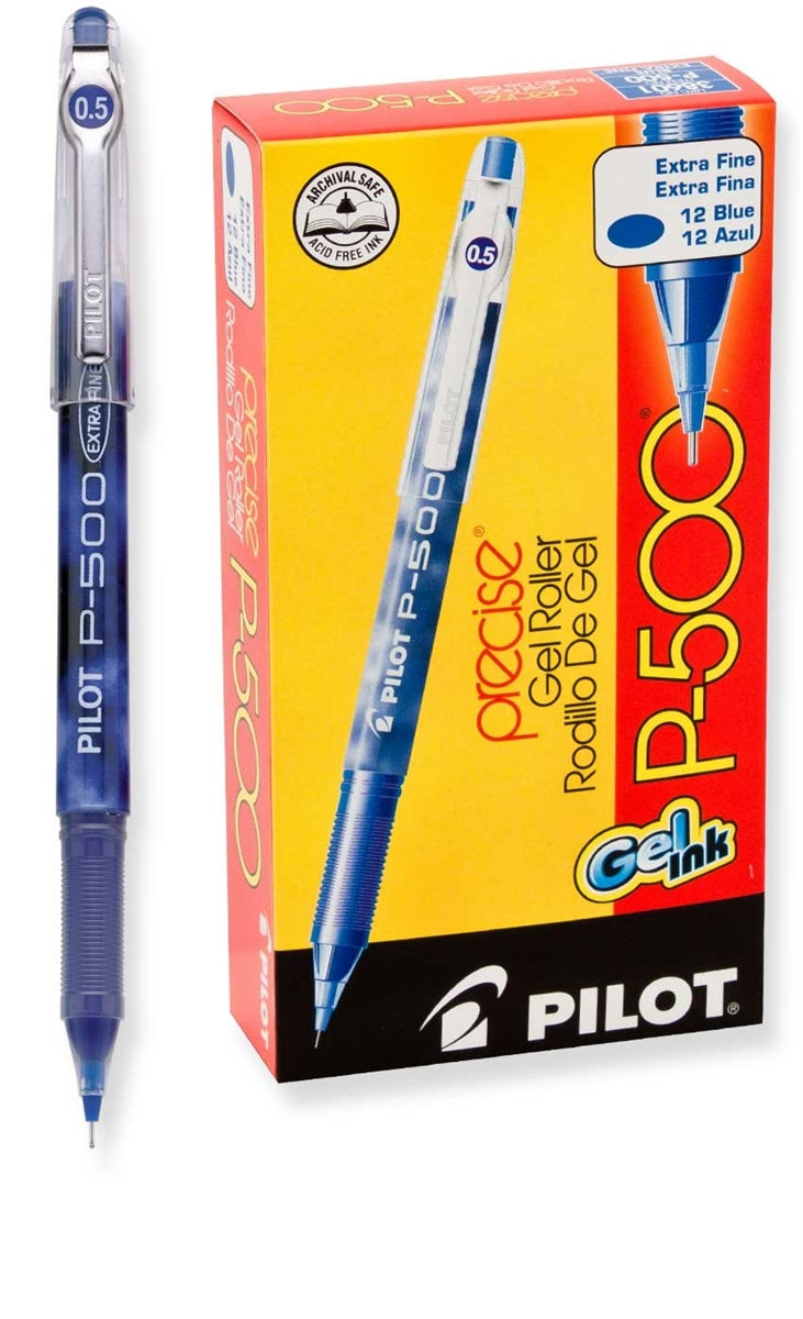 BOLIGRAFO PILOT P-500 0.5mm PUNTA EXTRA FINA AZUL DOCENA