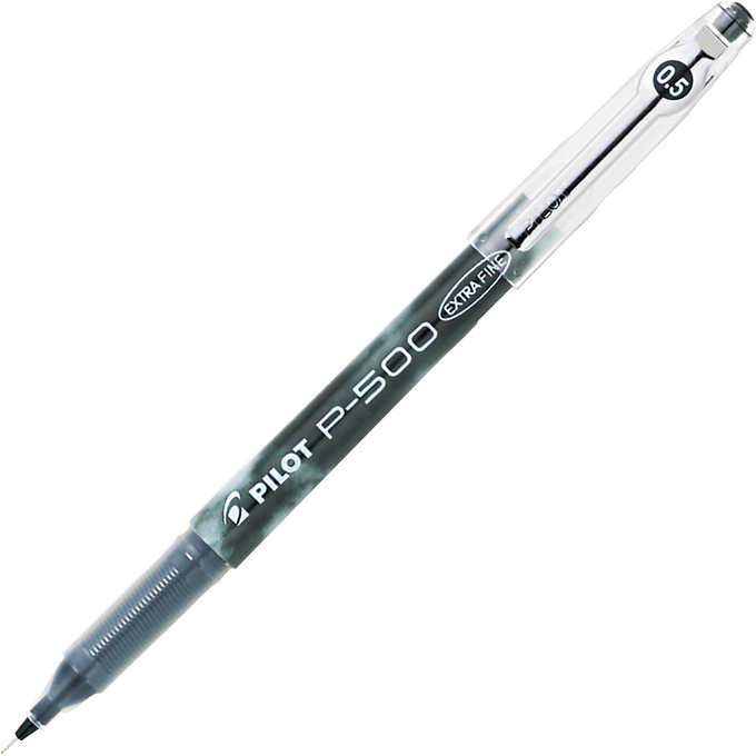 BOLIGRAFO PILOT P-500 0.5mm PUNTA EXTRA FINA NEGRO DOCENA