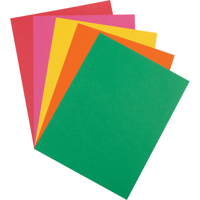 PAPEL CARTULINA 8.5" X 11" 65 LIBRAS PQ-100 HOJAS 5 COLORES BRILLANTES PACON