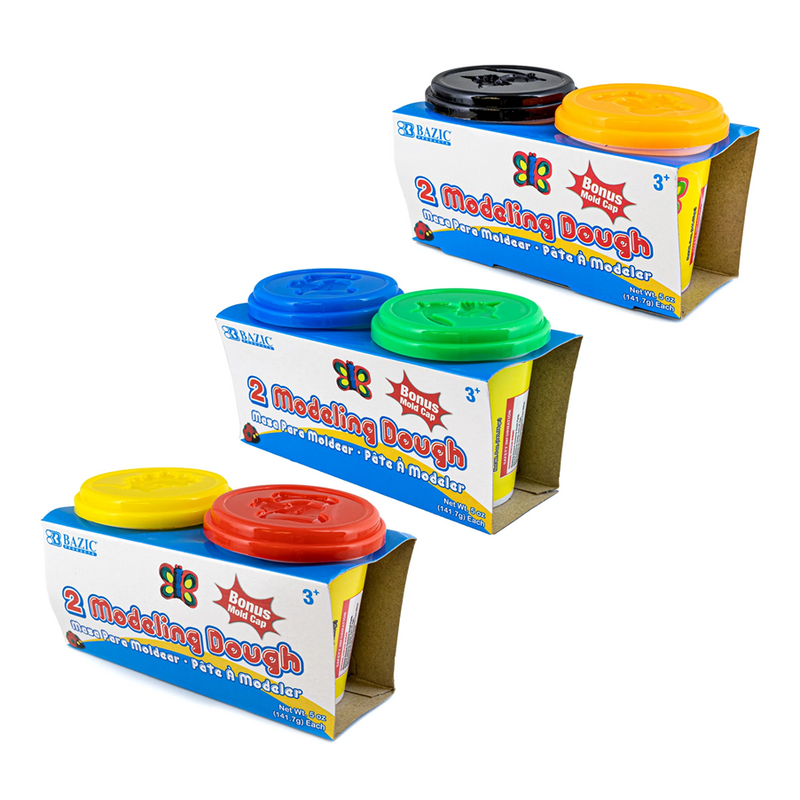 PLASTICINA BLANDA "MODELING DOUGH" 2 COLORES BAZIC