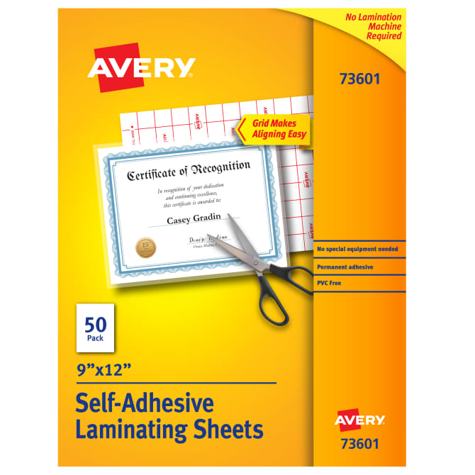 HOJAS PARA LAMINADO EN FRIO TAMAÑO CARTA PAQ-50 AVERY