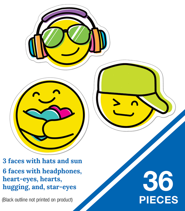 DECORACION CARITAS SONRIENTES EMOJIS DE 5" PQ-36 CARSON DELLOSA