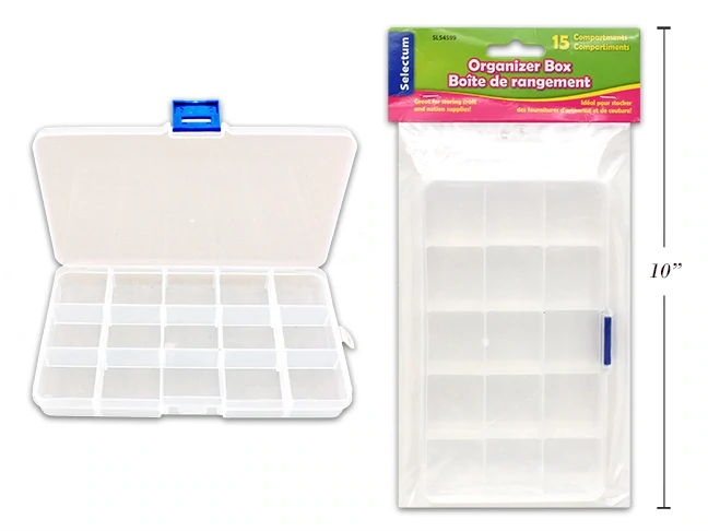 ORGANIZADOR PLASTICO RECTANGULAR CLEAR PARA MANUALIDADES SELECTUM