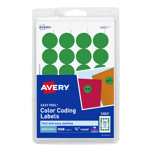 LABEL COLOR CODING 3/4" VERDE PQ-1008 AVERY