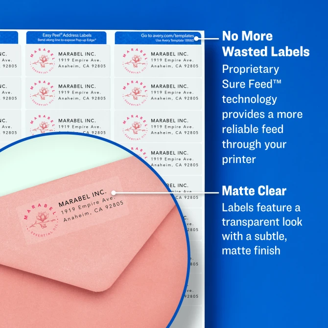 LABEL 1 1/3" X 4" CLEAR MATTE PQ-700 AVERY