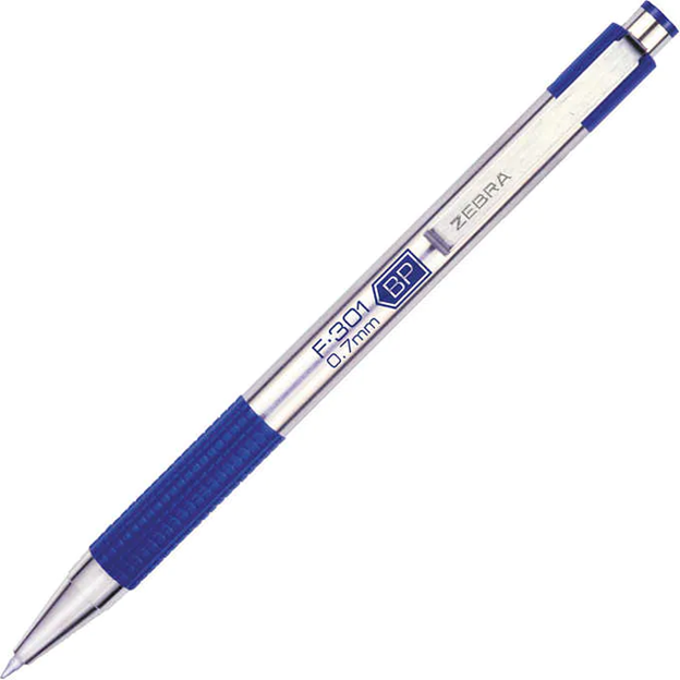 BOLIGRAFO ZEBRA F-301 0.7mm PUNTA FINA RETRACTABLE AZUL