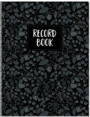 RECORD ROLL BOOK 8 1/2" X 11"  FOLLAJE NEGRO DE 64 PAGINAS