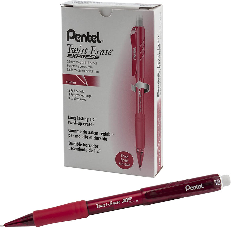 LAPIZ MECANICO .9 TWIST ERASE EXPRESS ROJO EA PENTEL