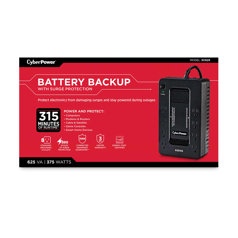 BATTERY BACKUP CYBER POWER 625VA/375W