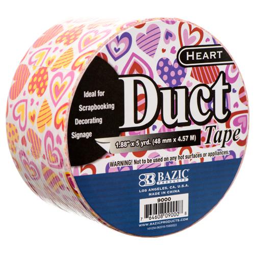 DUCT TAPE 2" DISEÑO CORAZONES VARIOS COLORES BAZIC