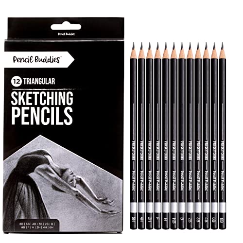 LAPIZ DE DIBUJO Y DISEÑO TRIANGULAR DE 12 TONALIDADES PENCIL BUDDIES