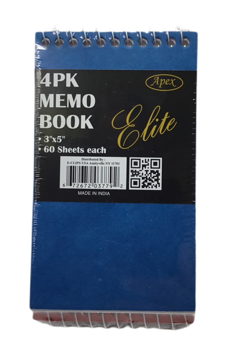 LIBRETA MEMO BOOK MINI 3" X 5" PQ-4 APEX