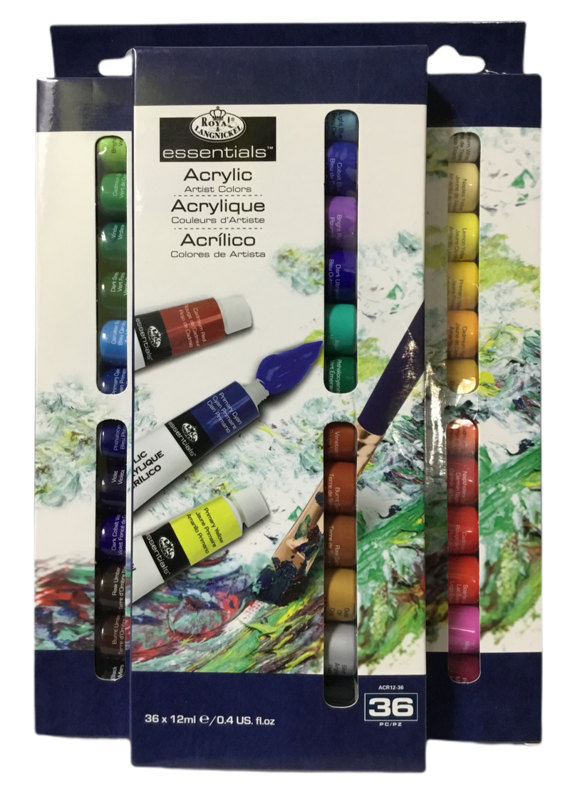 PINTURA ACRILICA SET 36 COLORES EN TUBO 12ml/ea (0.4 OZ) ROYAL BRUSH