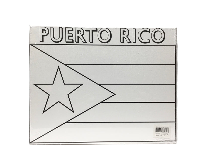 CANVAS LIENZO 10" X 12" CON BANDERA DE PUERTO RICO