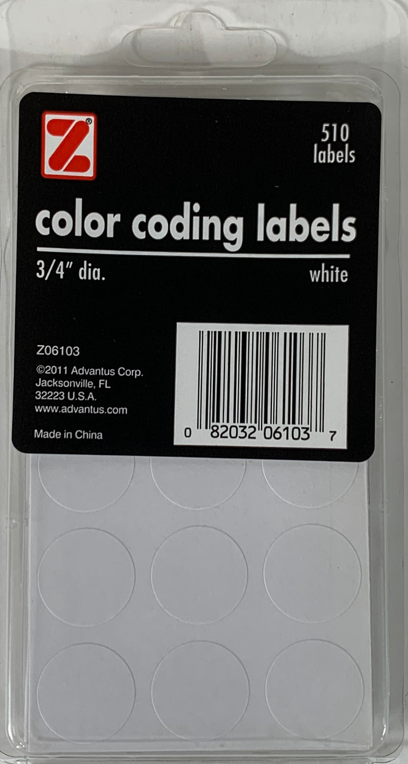 LABEL COLOR CODING 3/4" BLANCOS PQ-510