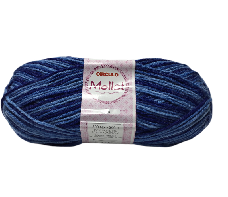 HILO DE TEJER DE 100 G MOLLET COLOR AZUL MATIZADO