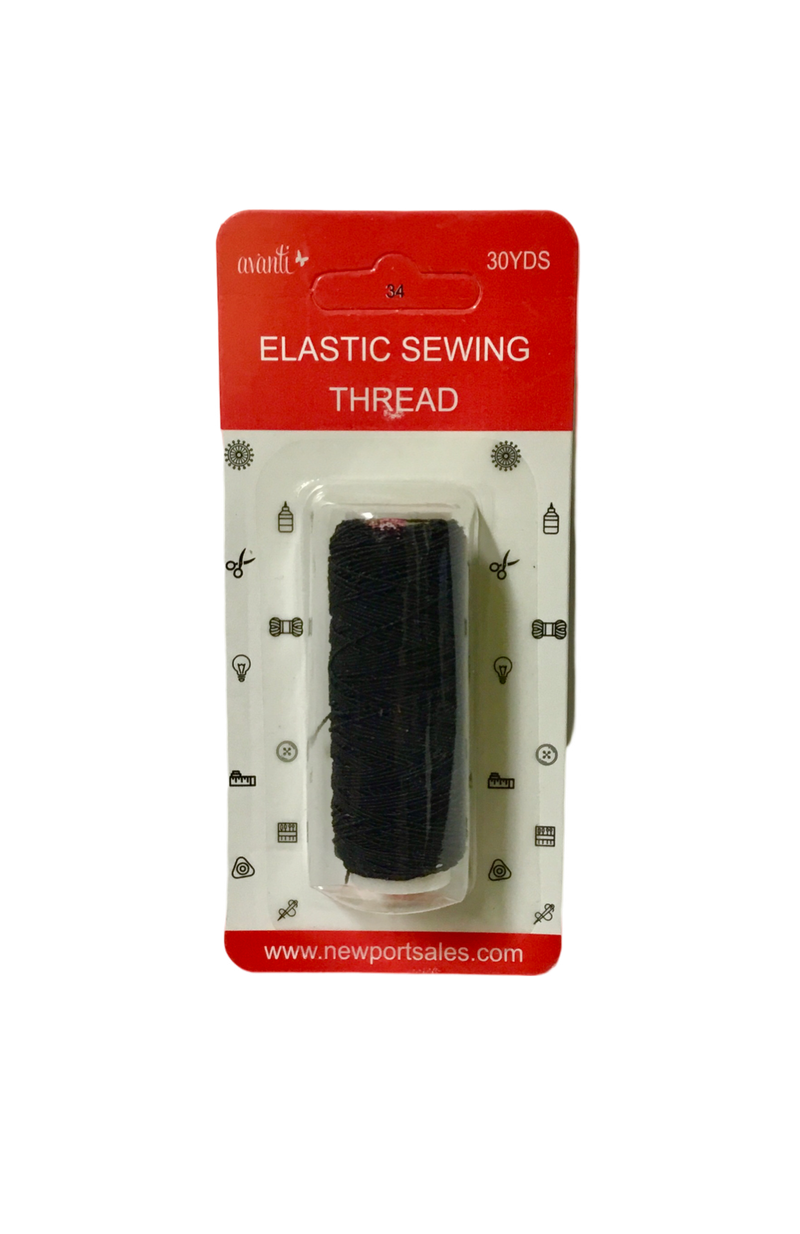 HILO DE COSER ELASTICO COLOR NEGRO 30 YDS