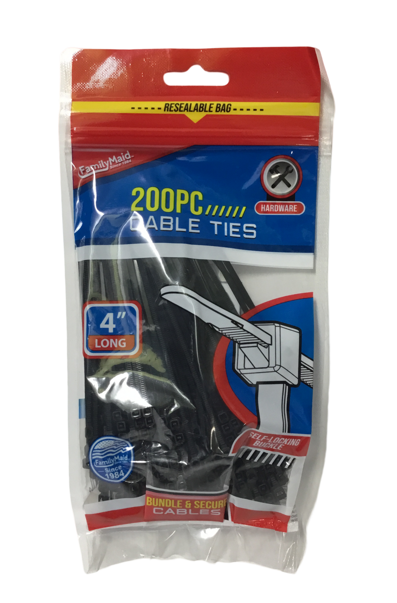 CABLE TIES (STRAPS) DE 4" PQ-200 NEGROS O BLANCOS