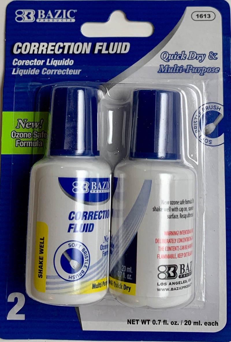 CORRECTOR LIQUIDO EN BOTELLA PQ-2 DE .7 OZ BAZIC