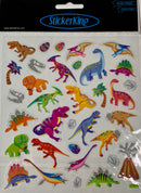 STICKER ANIMALES DINOSAURIOS BRILLO PLATEADO