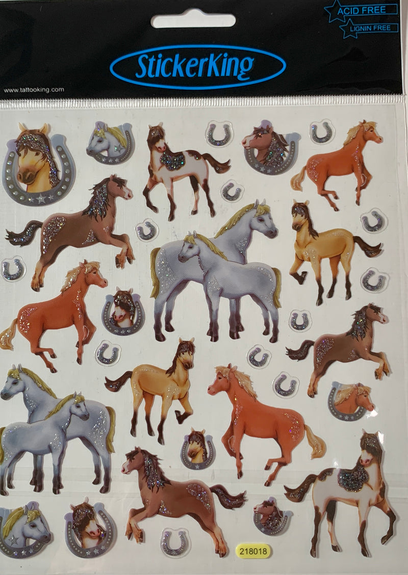 STICKER ANIMALES CABALLOS BRILLO