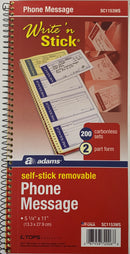 LIBRETA DE MENSAJES TELEFONICOS 2 PARTES SELF-STICK 5.25" X 11" ADAMS