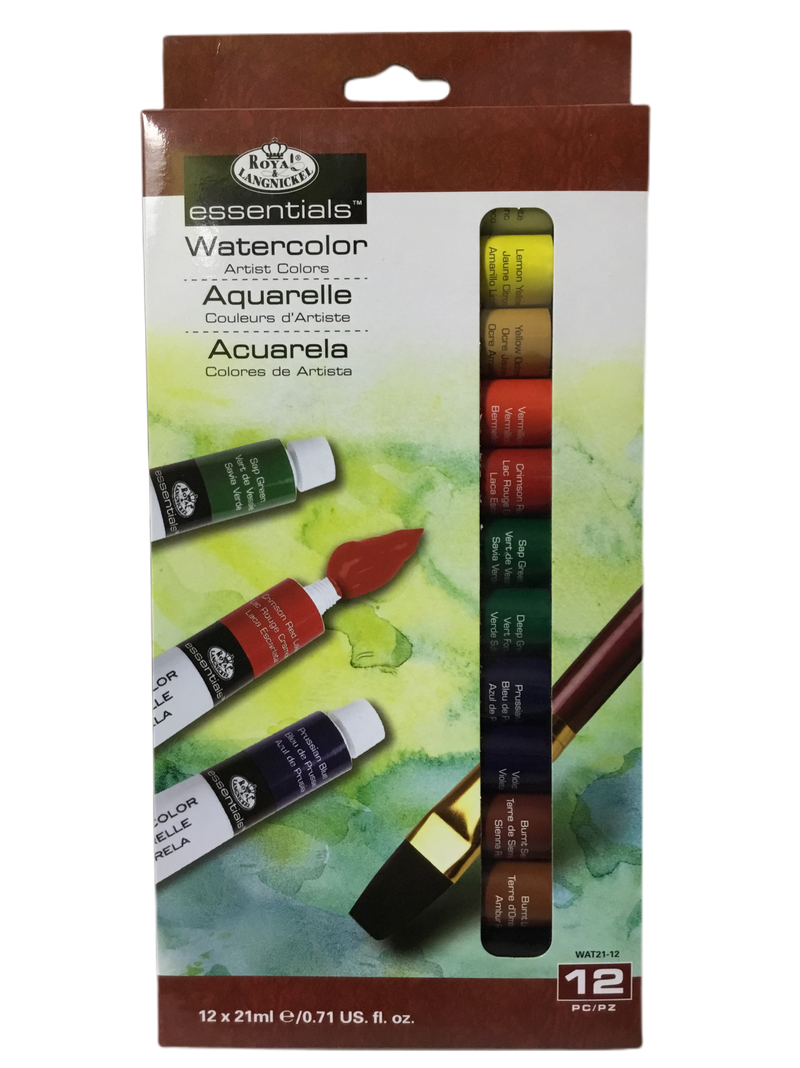 ACUARELAS 12 COLORES EN TUBO 21ml (0.71 OZ) ROYAL BRUSH