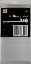 LABEL 1 1/2" X 2 3/4" BLANCO PQ-75