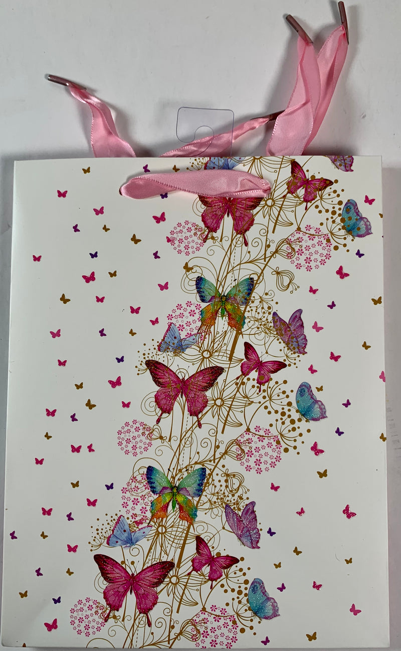 BOLSA PARA REGALOS DE 9" X 7" DISEÑO MARIPOSAS