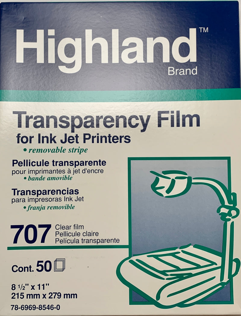 TRANSPARENCIAS PARA PRINTER INKJET HIGHLAND 707 CJ-50