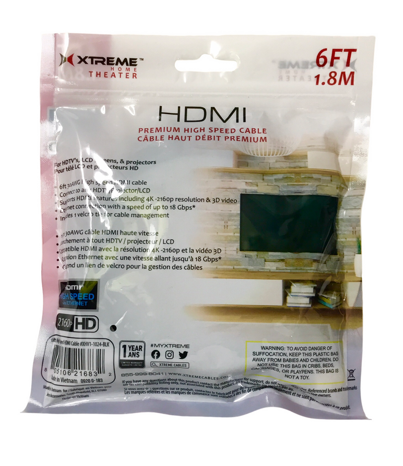 CABLE HDMI DE 6'