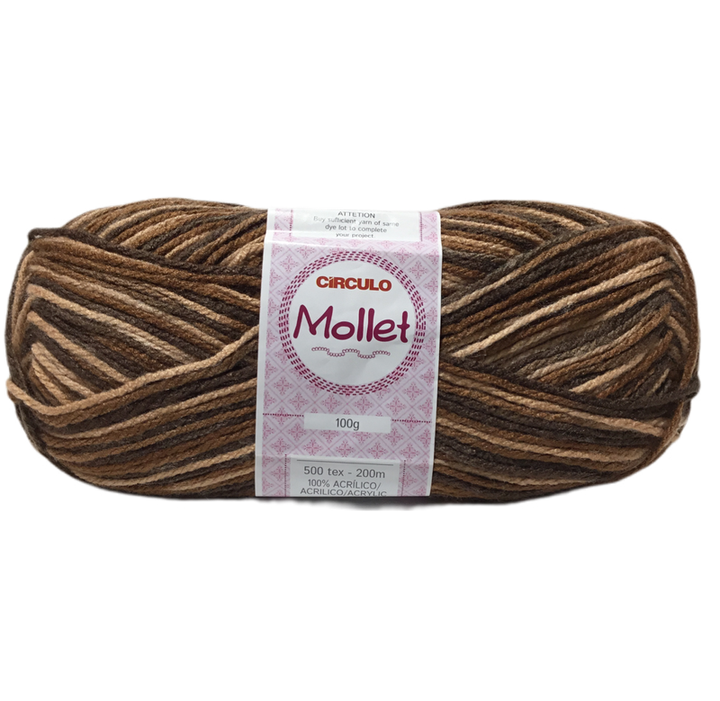 HILO DE TEJER DE 100 G MOLLET COLOR MARRON MATIZADO