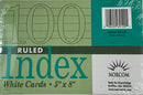 INDEX CARD 5" X 8" BLANCA RALLADA PQ-100 NORCOM