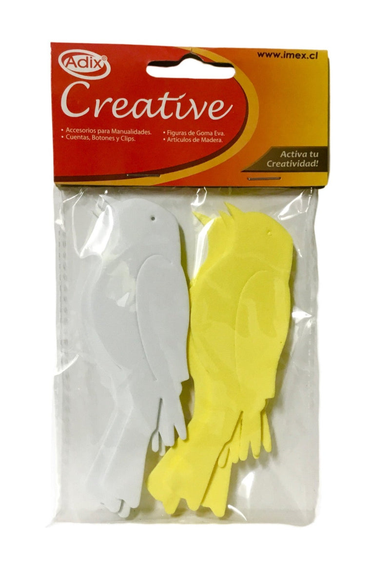 PAJAROS EN FOAMY DE 4.5" PQ-6 ADIX CREATIVE