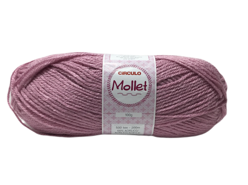 HILO DE TEJER DE 100 G MOLLET COLOR ROSA PALIDO