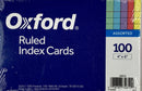 INDEX CARD 4 X 6 EN COLORES RALLADA PQ-100 MARCA OXFORD