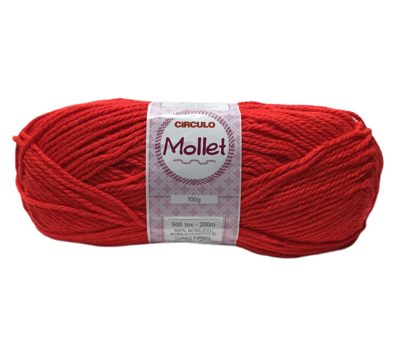 HILO DE TEJER DE 100 G MOLLET COLOR ROJO