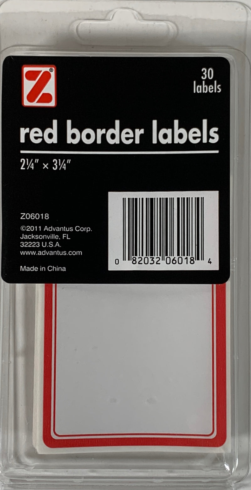 LABEL NAME BADGE 2 1/4" X 3 1/4" BORDE ROJO PQ-30