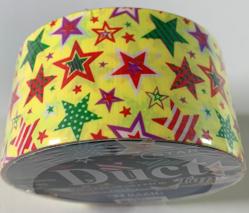 DUCT TAPE 2" DISEÑO ESTRELLAS VARIOS COLORES BAZIC