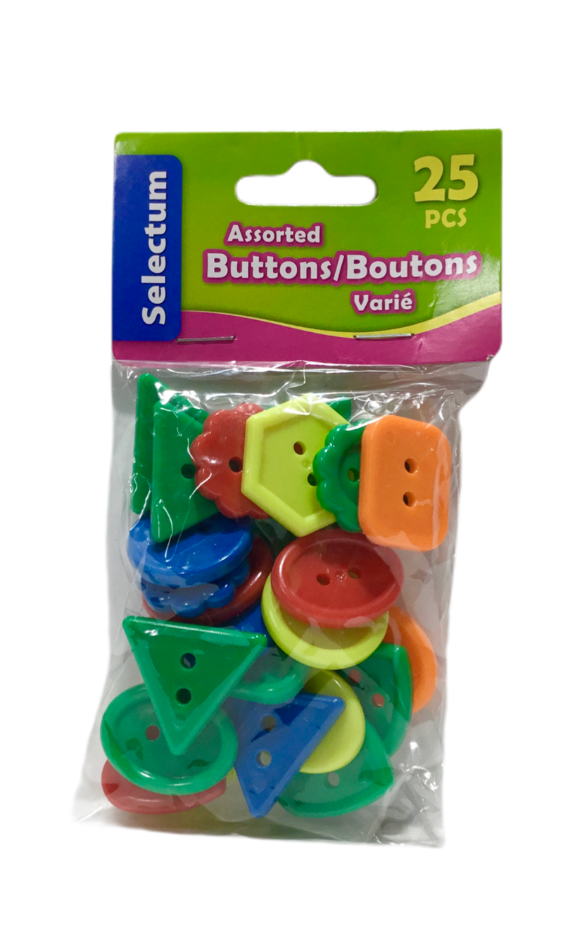 BOTONES MEDIANOS EN COLORES Y FORMAS SURTIDOS PQ-25 SELECTUM