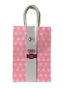 BOLSA PARA REGALOS DE 5.75" X 8" COLOR ROSA DISEÑO POLKA DOTS PQ-3 UMG