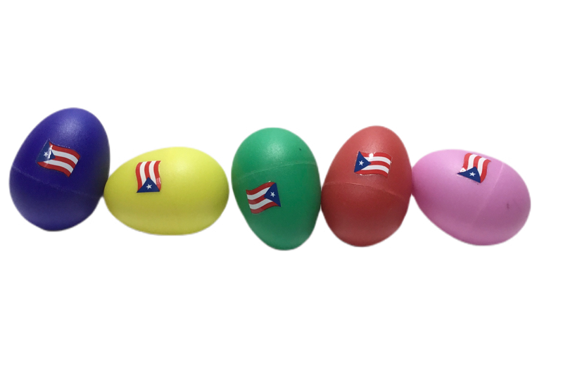 MARACA DE HUEVO CON BANDERA DE PUERTO RICO COLORES SURTIDOS