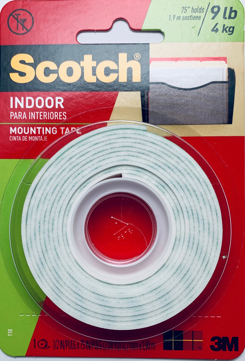 MOUNTING TAPE 3M SCOTCH 1/2" X 80"