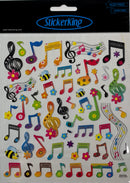 STICKER MUSICA NOTAS MUSICALES Y FLORES