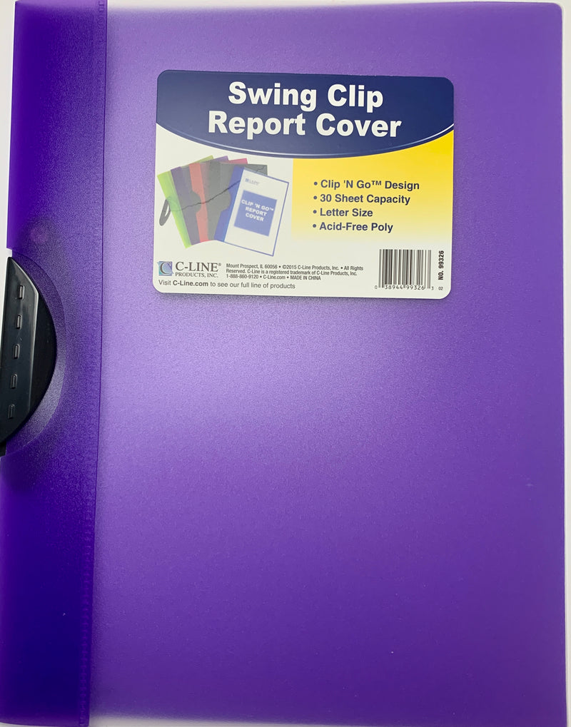 REPORT COVER SWING CLIP VARIOS COLORES A ESCOGER TAMAÑO CARTA EA C-LINE