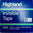 TAPE TRANSPARENTE 3M HIGHLAND 6200 3/4" X 36 YARDAS