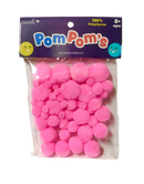 POMPONES COLOR ROSA TAMAÑOS VARIADOS PQ-50