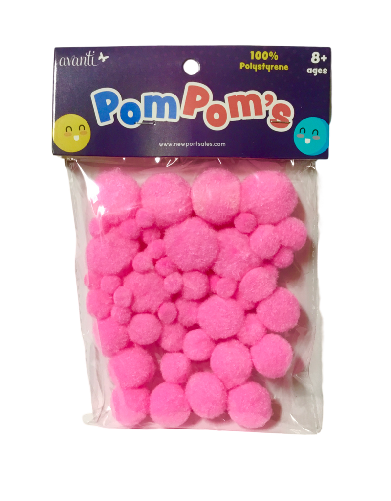 POMPONES COLOR ROSA TAMAÑOS VARIADOS PQ-50