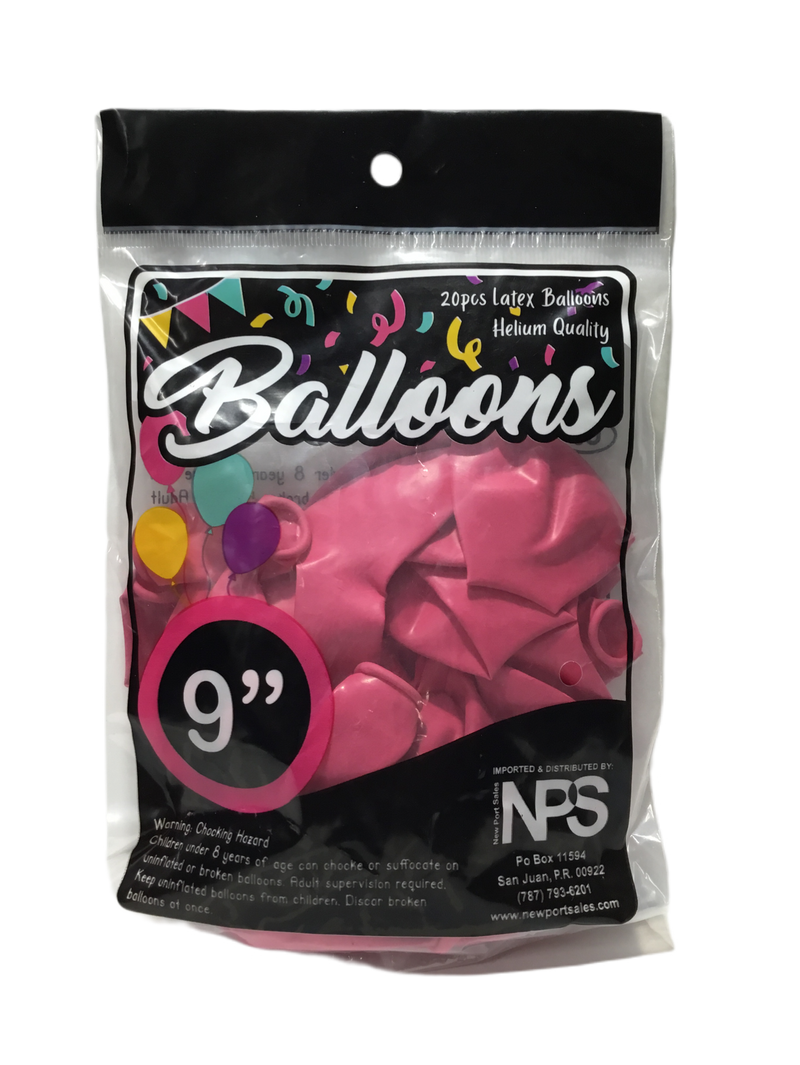 GLOBOS 9" COLOR ROSA PQ-20