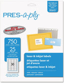 LABEL 1" X 2 5/8" BLANCO CJ-750, 25 HOJAS DE 30 LABELS PRESS-A-PLY